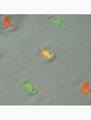 T-shirt enfant en coton imprimé dinosaures col rond manches courtes - vidaxl