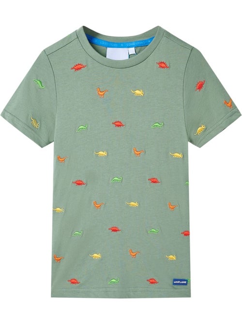 T-shirt enfant en coton imprimé dinosaures col rond manches courtes - vidaxl - Kiabi T-shirt enfant en coton imprimé dinosaures col rond manches courtes - vidaxl - Kiabi