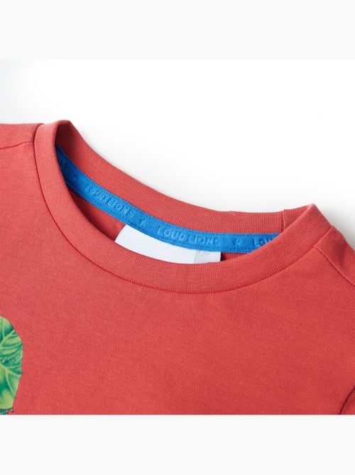 T-shirt enfant en coton imprimé lion feuillage manches courtes - vidaxl - Kiabi