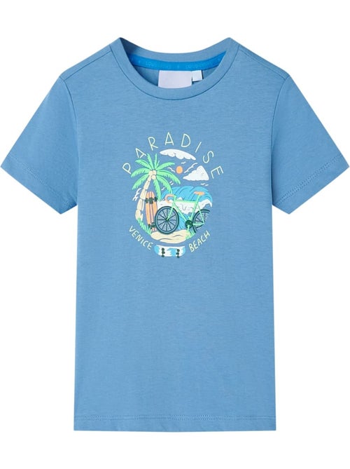 T-shirt enfant en coton imprimé plage - vidaxl - Kiabi T-shirt enfant en coton imprimé plage - vidaxl - Kiabi