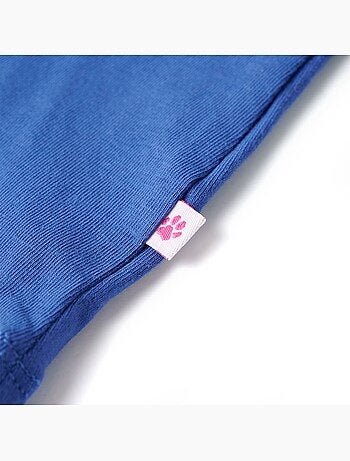 T-shirt enfant licorne en coton élasthanne imprimé poitrine bleu 7/8a - vidaxl