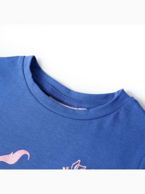 T-shirt enfant licorne en coton élasthanne imprimé poitrine bleu 7/8a - vidaxl - Kiabi