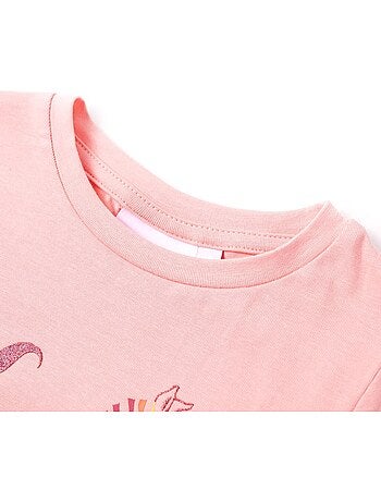 T-shirt enfant licorne en coton élasthanne imprimé poitrine bleu 7/8a - vidaxl