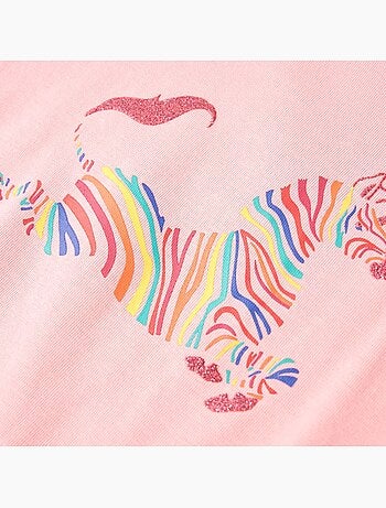 T-shirt enfant licorne en coton élasthanne imprimé poitrine bleu 7/8a - vidaxl