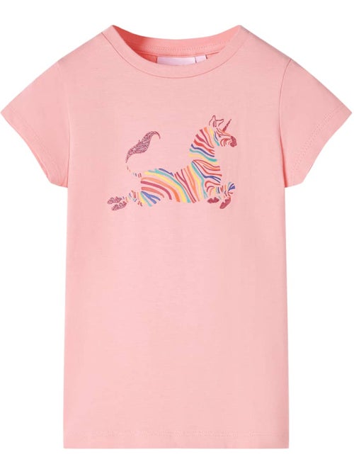T-shirt enfant licorne en coton élasthanne imprimé poitrine rose 3/4a - vidaxl - Kiabi T-shirt enfant licorne en coton élasthanne imprimé poitrine rose 3/4a - vidaxl - Kiabi