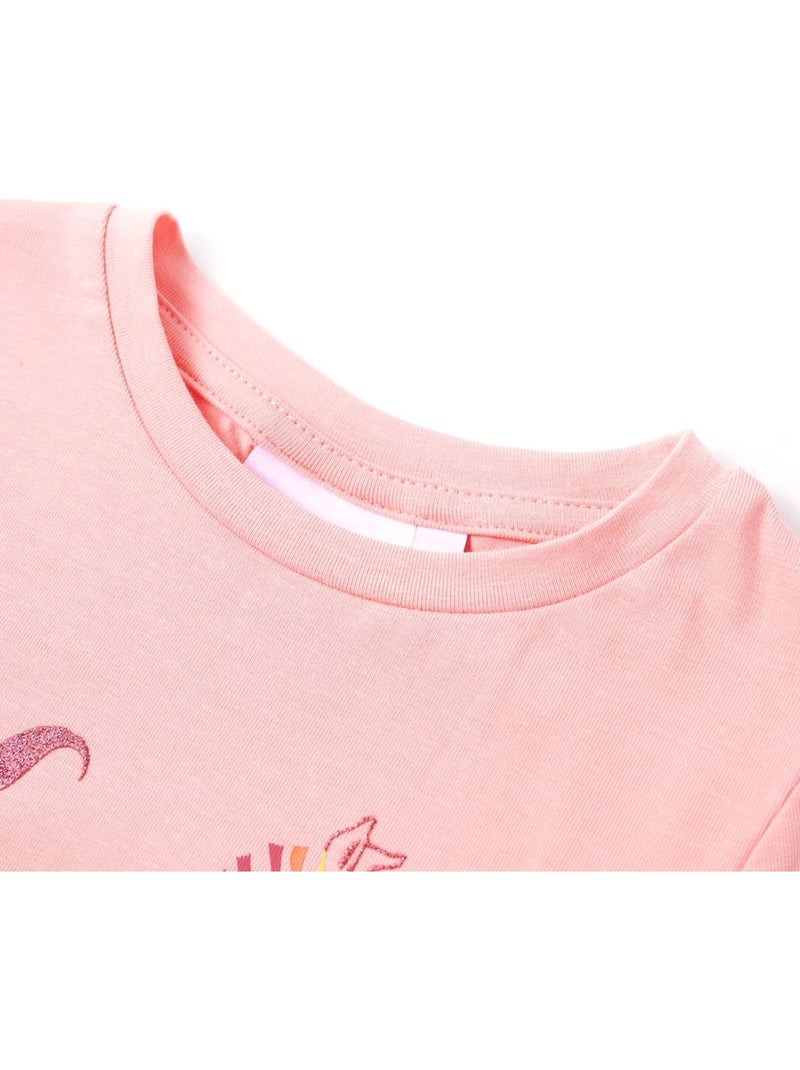 T-shirt enfant licorne en coton élasthanne imprimé poitrine rose 3/4a - vidaxl Rose - Kiabi