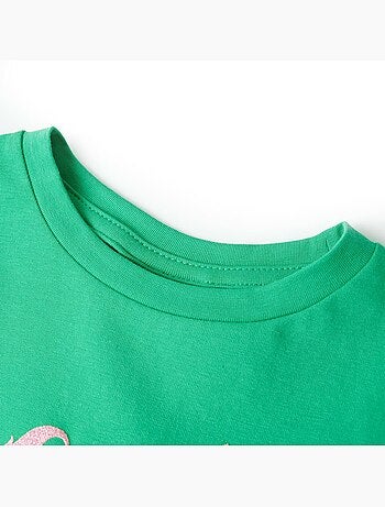 T-shirt enfant licorne en coton élasthanne imprimé poitrine bleu 7/8a - vidaxl