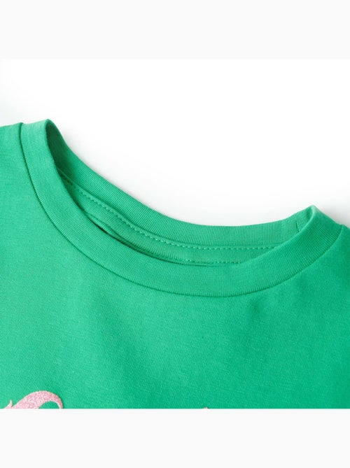 T-shirt enfant licorne en coton élasthanne imprimé poitrine vert 7/8a - vidaxl - Kiabi