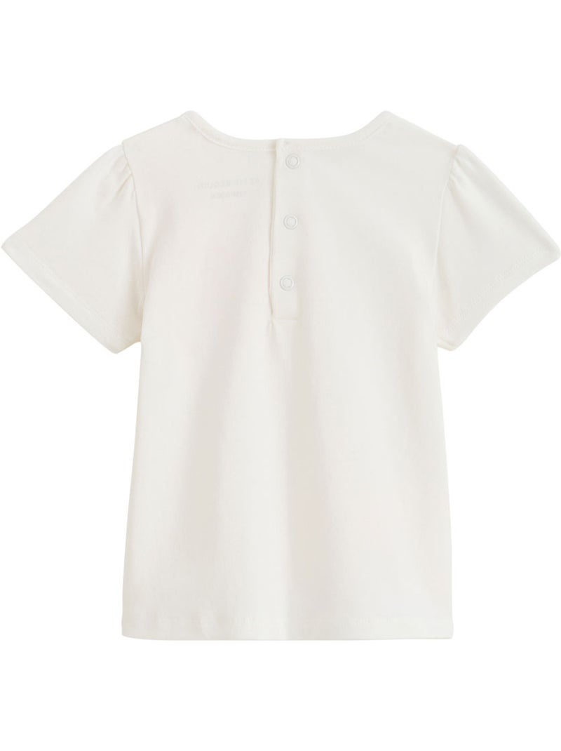 T-shirt enfant manches courtes Anaelle Ecru - Kiabi