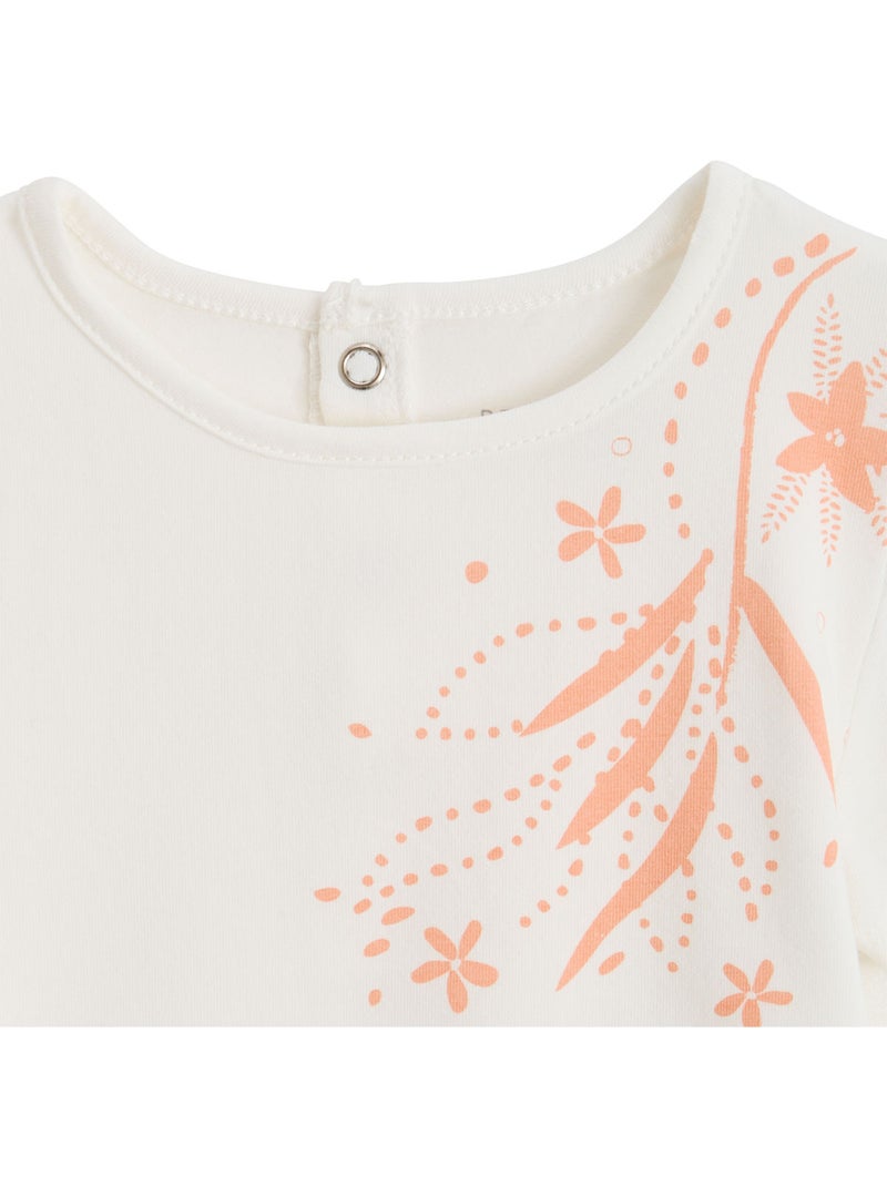 T-shirt enfant manches courtes Anaelle Ecru - Kiabi