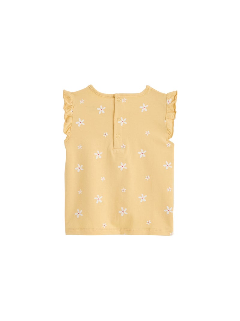 T-shirt enfant manches courtes Camila Jaune - Kiabi
