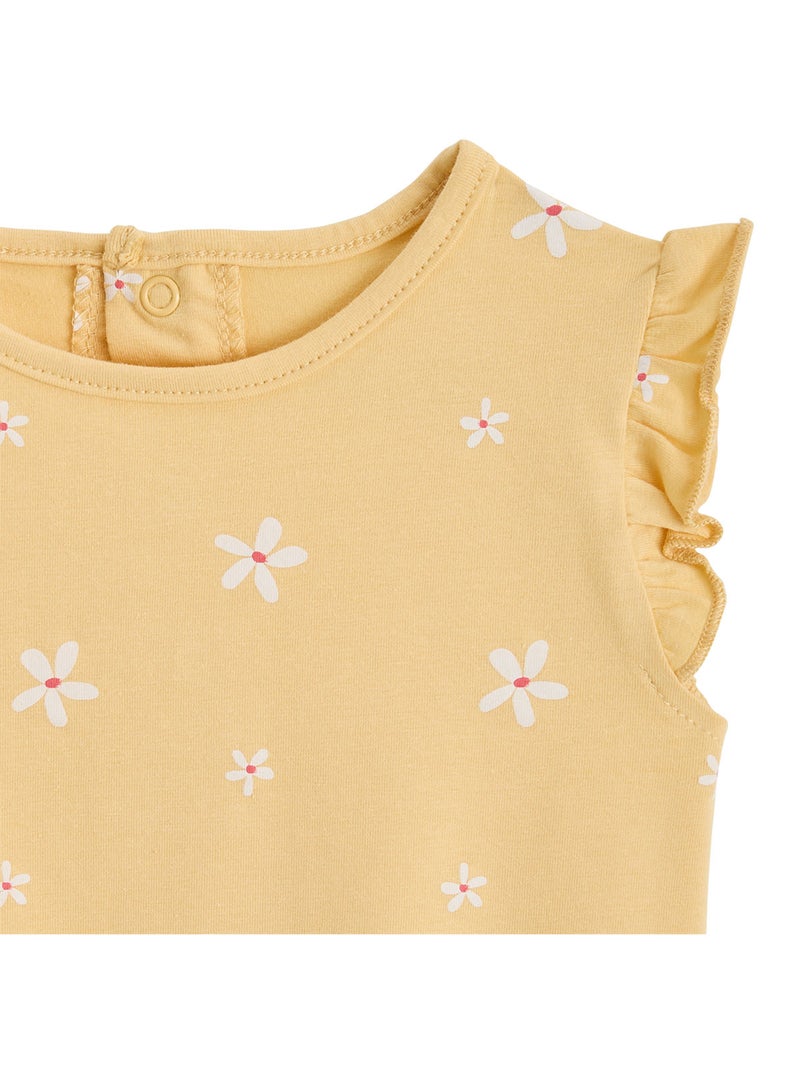 T-shirt enfant manches courtes Camila Jaune - Kiabi