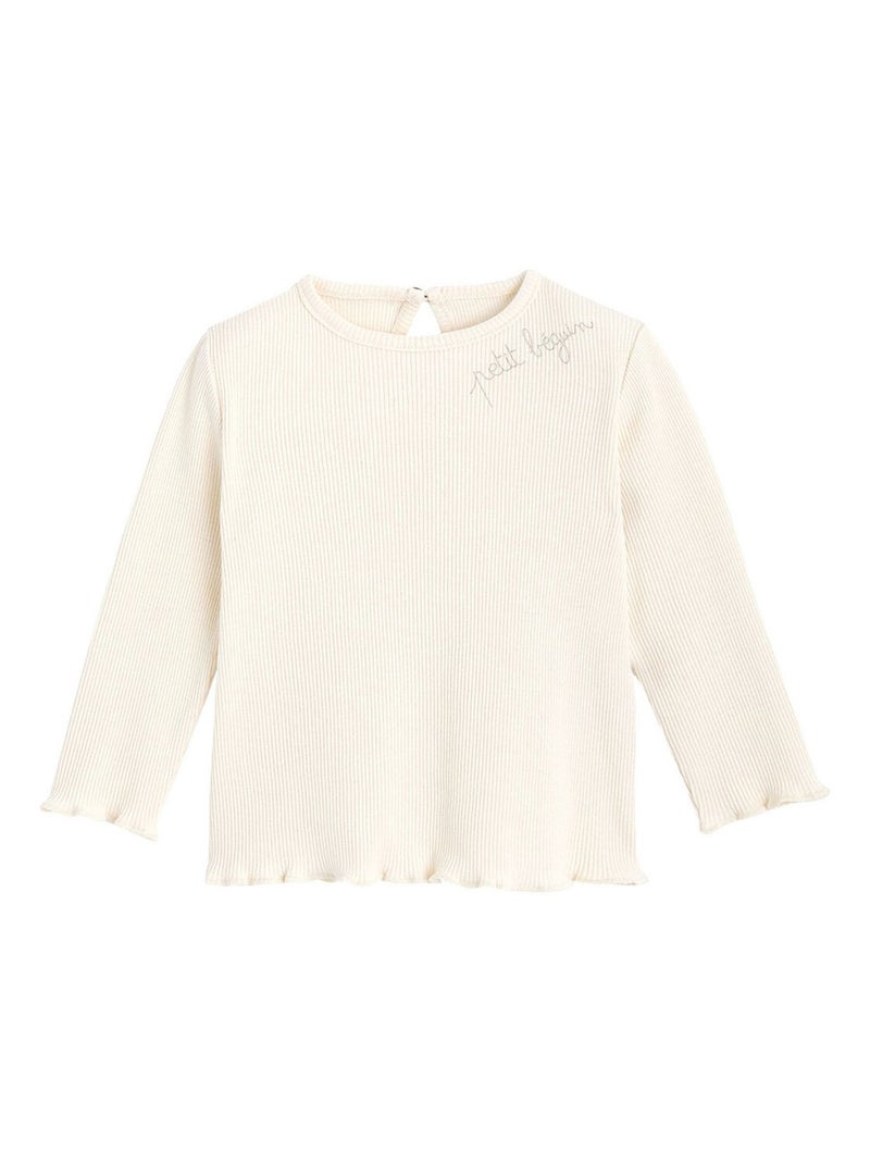 T-shirt enfant manches longues Beige - Kiabi