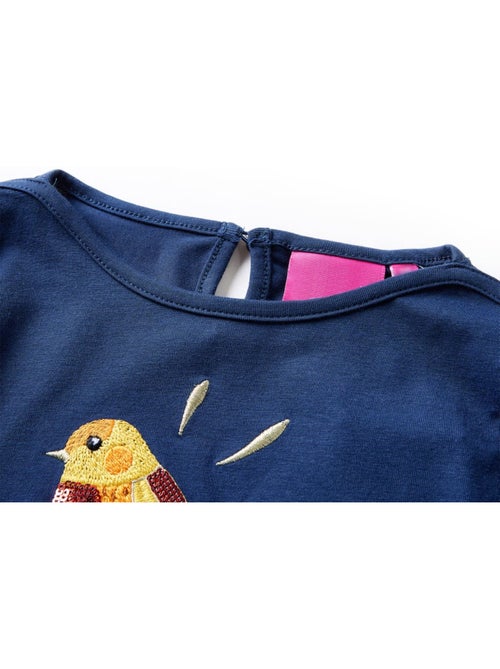 T-shirt enfant manches longues coton élasthanne motif oiseau - vidaxl - Kiabi