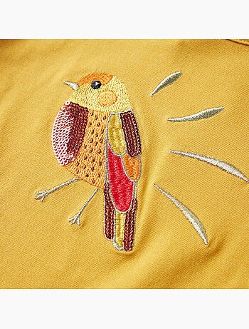 T-shirt enfant manches longues coton élasthanne motif oiseau - vidaxl