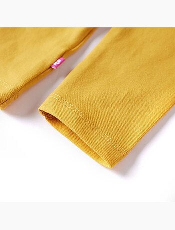 T-shirt enfant manches longues coton élasthanne motif oiseau - vidaxl