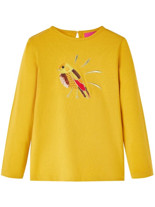 T-shirt enfant manches longues coton élasthanne motif oiseau - vidaxl - Kiabi