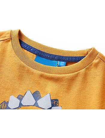 T-shirt enfant manches longues coton imprimé dinosaure - vidaxl