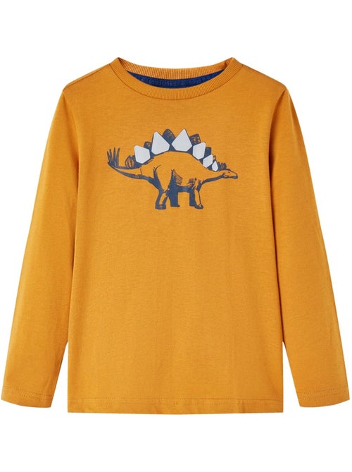 T-shirt enfant manches longues coton imprimé dinosaure - vidaxl - Kiabi