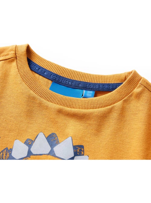 T-shirt enfant manches longues coton imprimé dinosaure - vidaxl - Kiabi