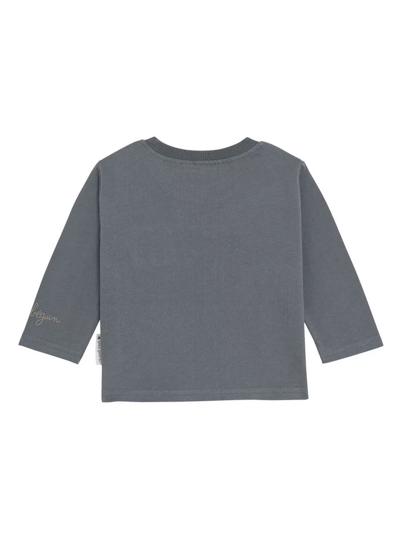 T-shirt enfant manches longues Gris Gris - Kiabi