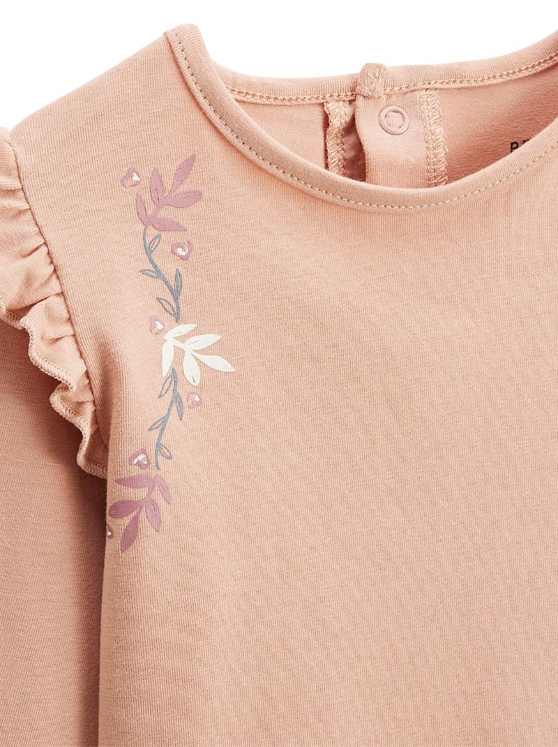 T-shirt enfant manches longues Matcha Rose - Kiabi
