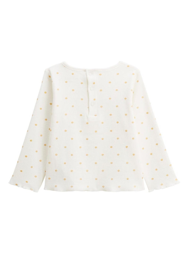 T-shirt enfant manches longues Swan Ecru - Kiabi
