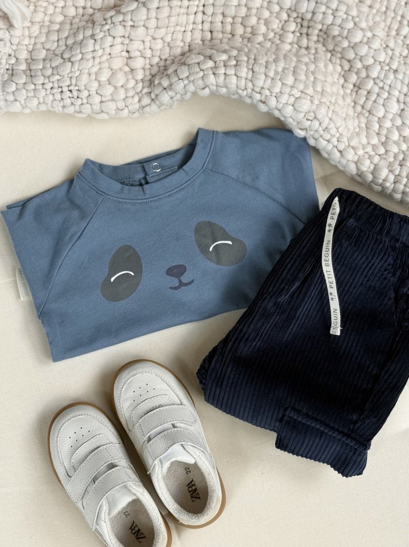 T-shirt enfant manches longues Tao Bleu - Kiabi
