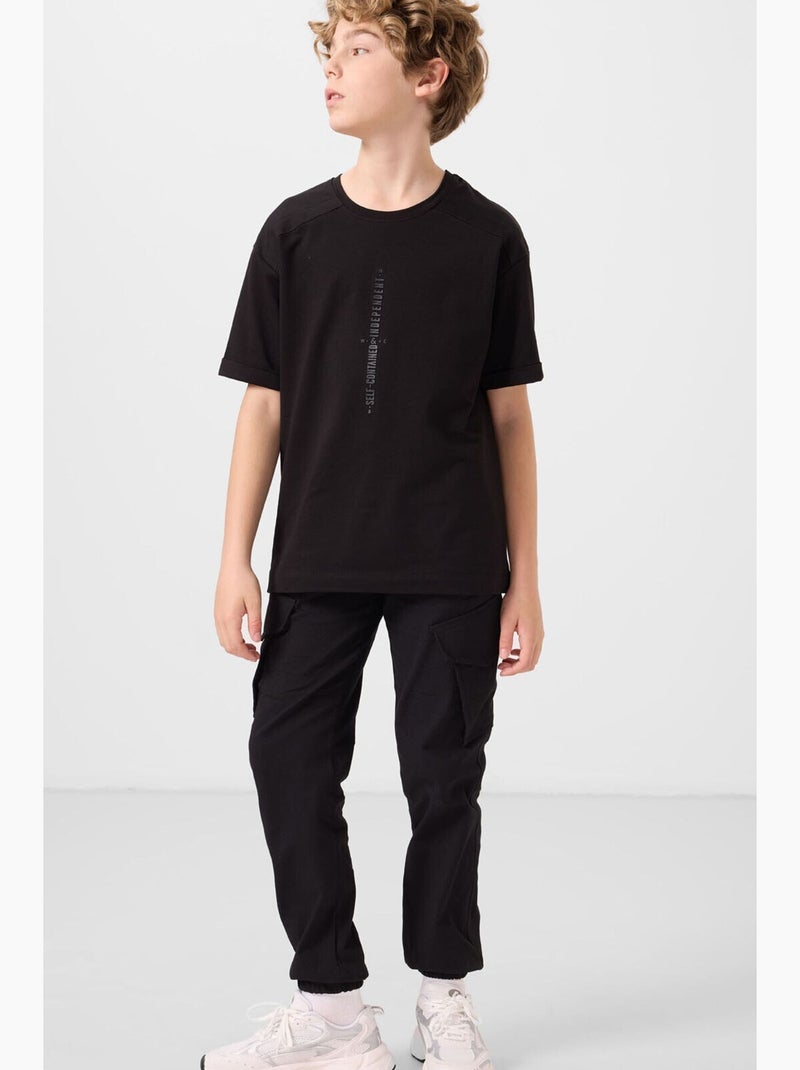 T-shirt enfant oversize à col rond tommy Bleu ciel - Kiabi