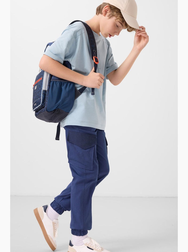 T-shirt enfant oversize col rond tommy Bleu ciel - Kiabi