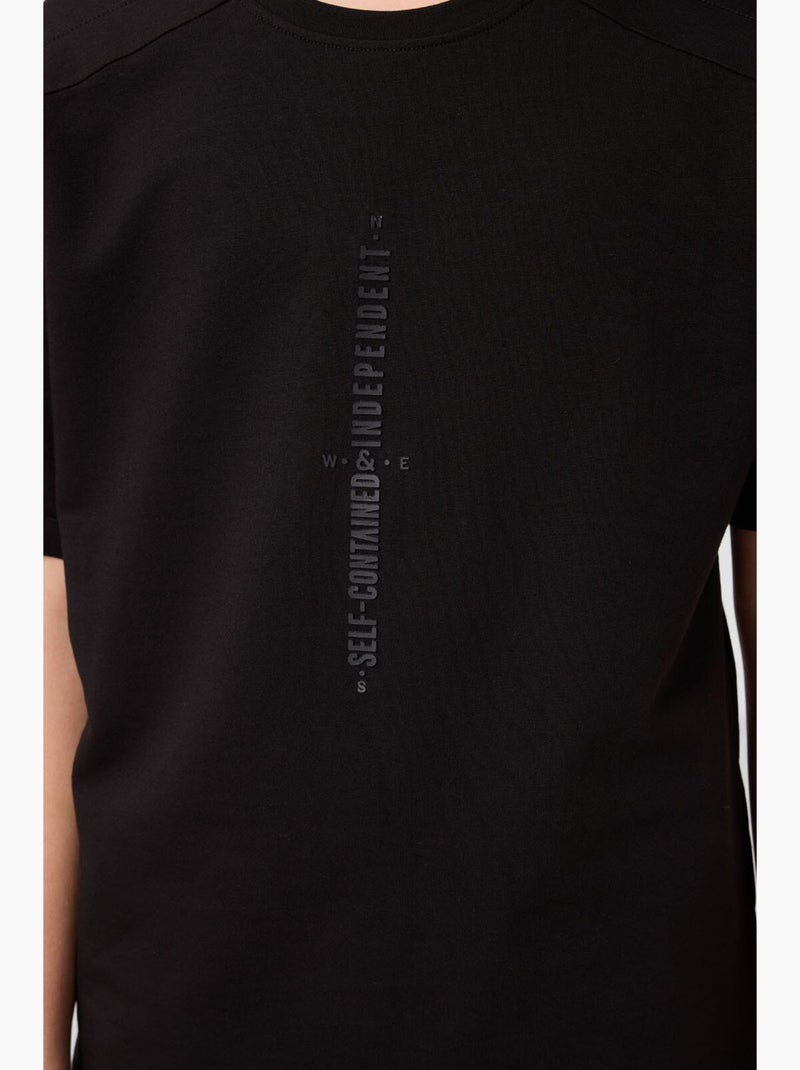 T-shirt enfant oversize col rond tommy Noir - Kiabi