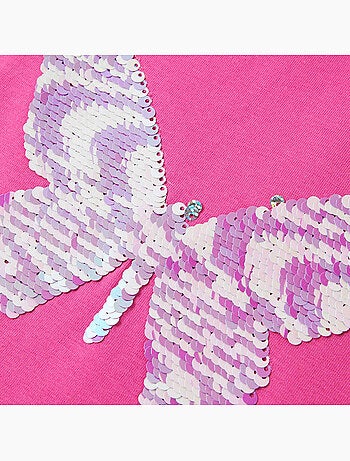 T-shirt enfant papillon à sequins col rond - vidaxl