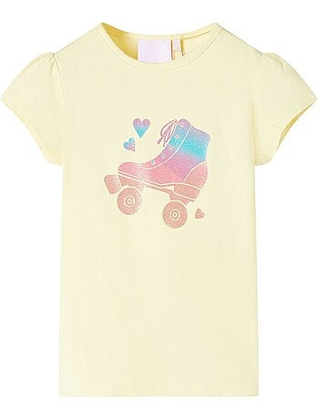 T-shirt enfant tendre effet paillettes patin à roulettes - vidaxl