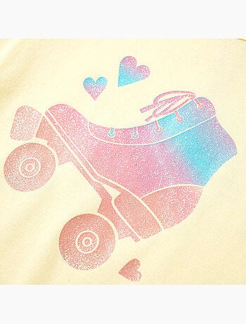 T-shirt enfant tendre effet paillettes patin à roulettes - vidaxl