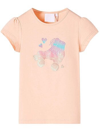 T-shirt enfant tendre effet paillettes patin à roulettes - vidaxl