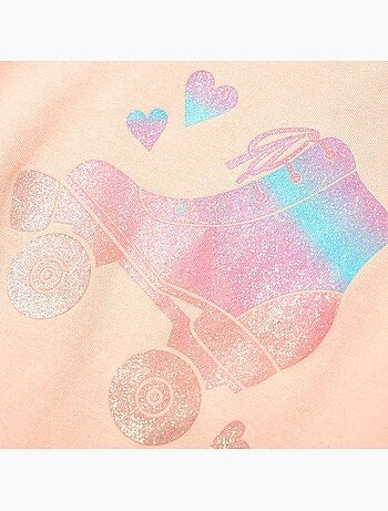 T-shirt enfant tendre effet paillettes patin à roulettes - vidaxl