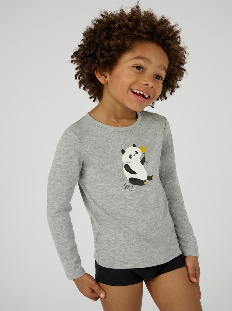T-shirt enfant Thermolactyl - Damart Gris chiné - Kiabi