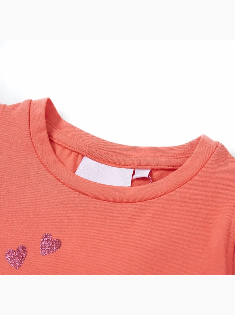 T-shirt enfants col rond à manches à volants pastèque pailletée - vidaxl Orange - Kiabi