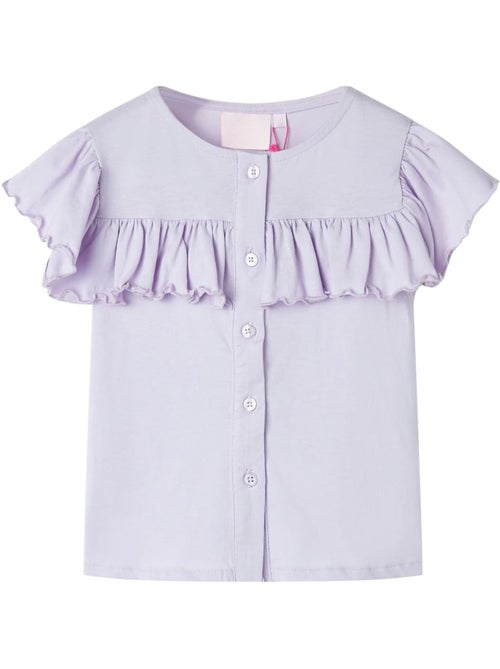 T-shirt enfants en coton à volants et boutonnage avant - vidaxl - Kiabi T-shirt enfants en coton à volants et boutonnage avant - vidaxl - Kiabi