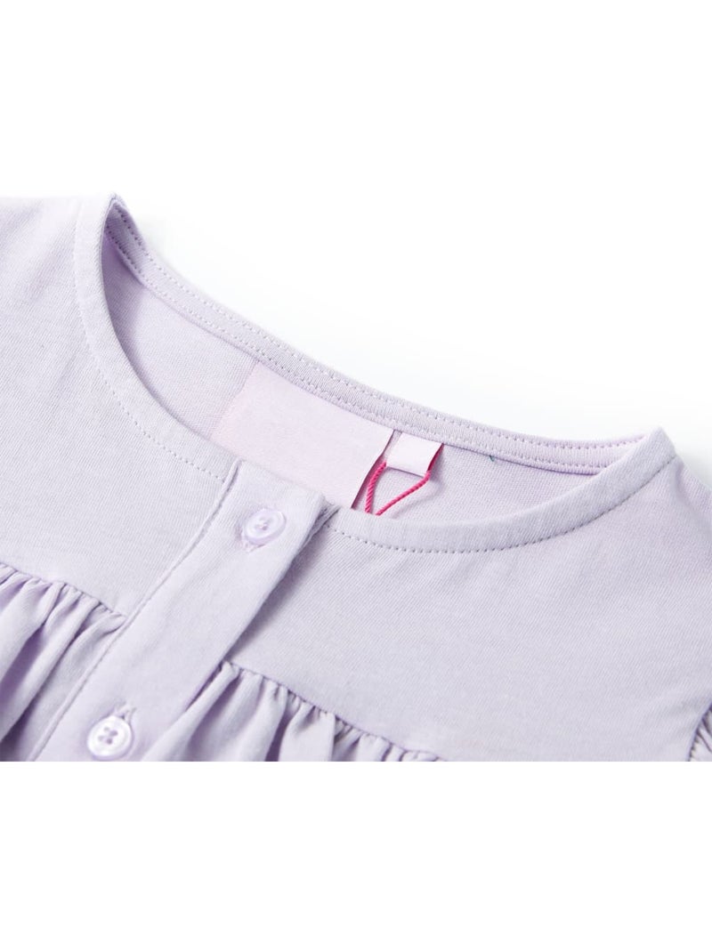T-shirt enfants en coton à volants et boutonnage avant - vidaxl Prune - Kiabi
