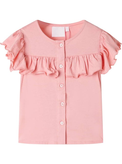T-shirt enfants en coton à volants et boutonnage avant - vidaxl - Kiabi T-shirt enfants en coton à volants et boutonnage avant - vidaxl - Kiabi