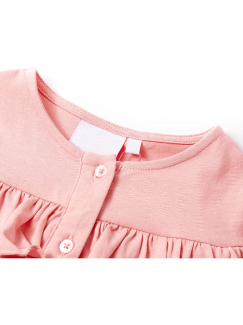 T-shirt enfants en coton à volants et boutonnage avant - vidaxl - Kiabi T-shirt enfants en coton à volants et boutonnage avant - vidaxl - Kiabi
