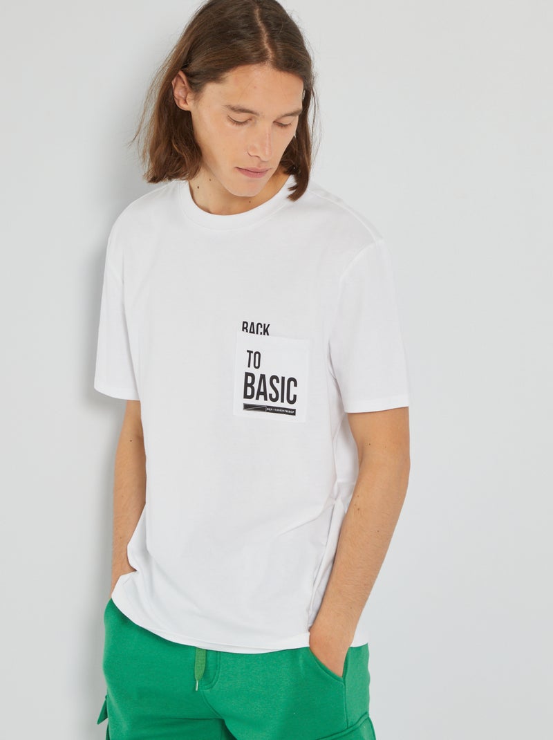 T-shirt épais en maille jersey Blanc - Kiabi
