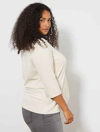 Grande taille femme - T-shirt épais et côtelé - Kiabi