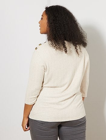 Grande taille femme - T-shirt épais et côtelé - Kiabi