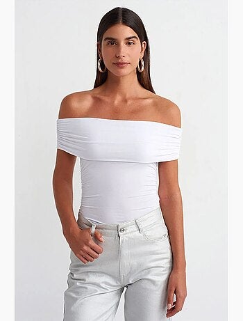 T-shirt épaules dénudées jersey manches courtes dilvin