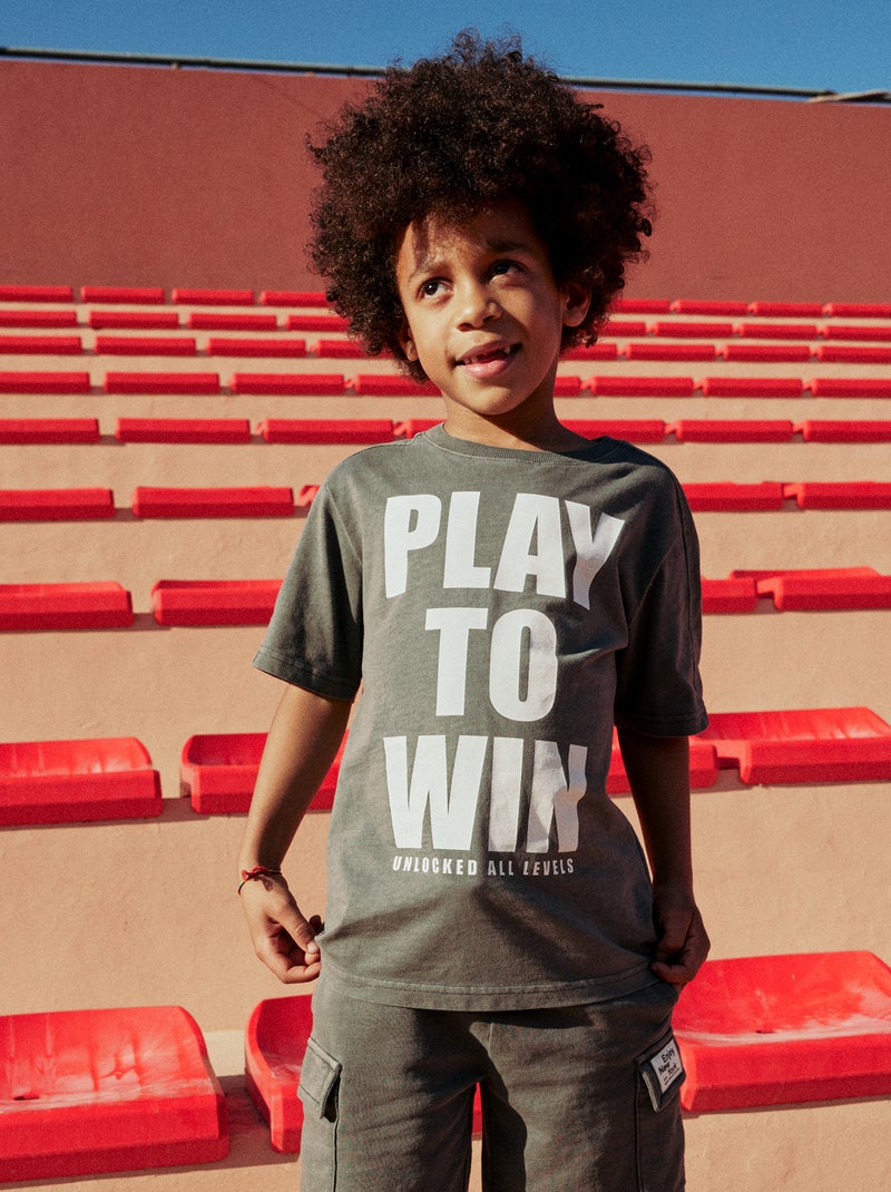 T-shirt esprit basketball Gris - Kiabi
