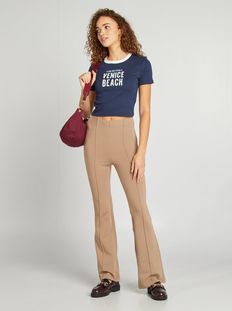 T-shirt esprit campus Bleu - Kiabi