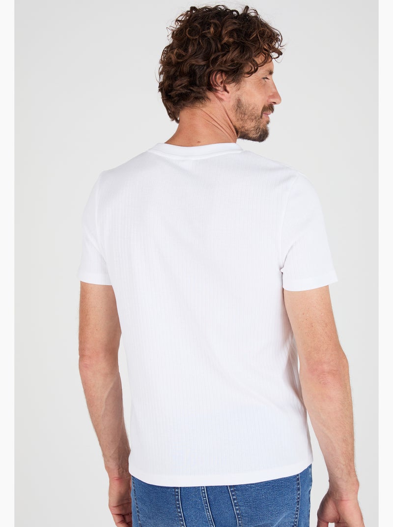 T-shirt Essential en maille côtelée - Damart Blanc - Kiabi
