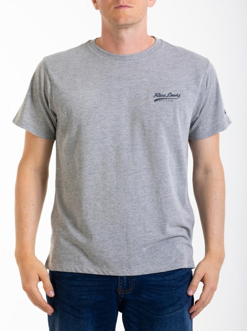 T-shirt Essentiel en coton SIGNAT1 'Rica Lewis' Gris - Kiabi